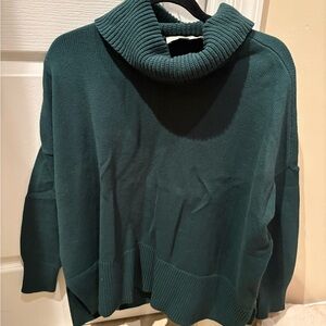 LOFT Deep Green Cowl Neck Sweater